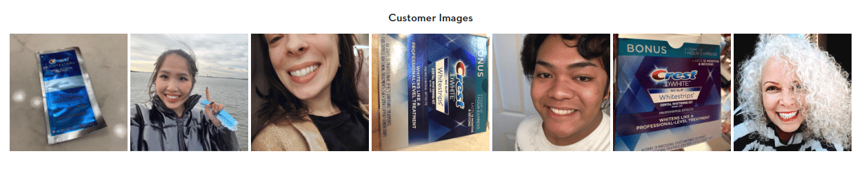 crest whitening strips customer image before and after review results